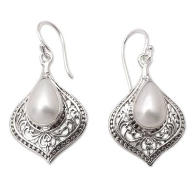 Primary image for Sterling Silver Dangle Earrings with Silver Cultured Pearls Silver Gala
