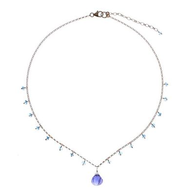 Alternate image for 18k Gold Plated Iolite and Apatite Pendant Necklace Sea Change