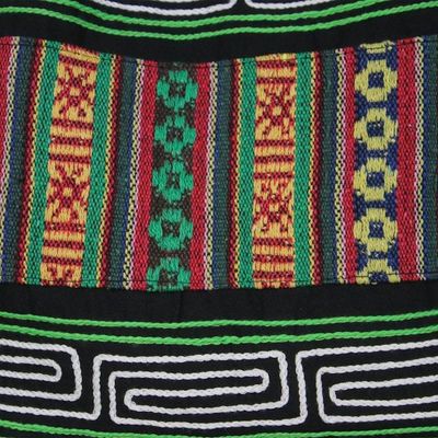 Alternate image for Embroidered Multicolored Cotton Shoulder Bag from Thailand Thai Hillside