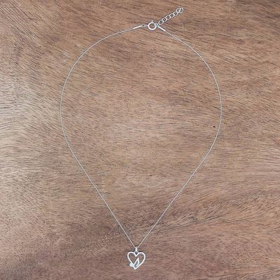 Alternate image for Music-Themed Sterling Silver Heart Pendant Necklace Music in the Heart
