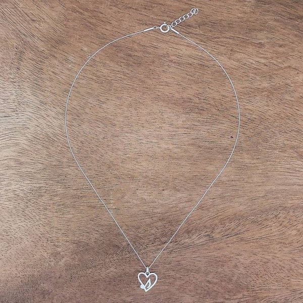 Alternate image for Music-Themed Sterling Silver Heart Pendant Necklace Music in the Heart