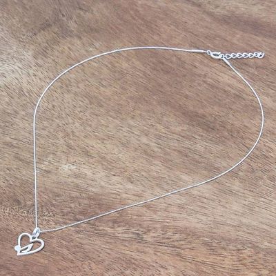Alternate image for Music-Themed Sterling Silver Heart Pendant Necklace Music in the Heart