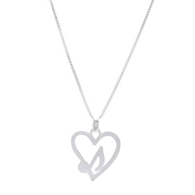 Alternate image for Music-Themed Sterling Silver Heart Pendant Necklace Music in the Heart