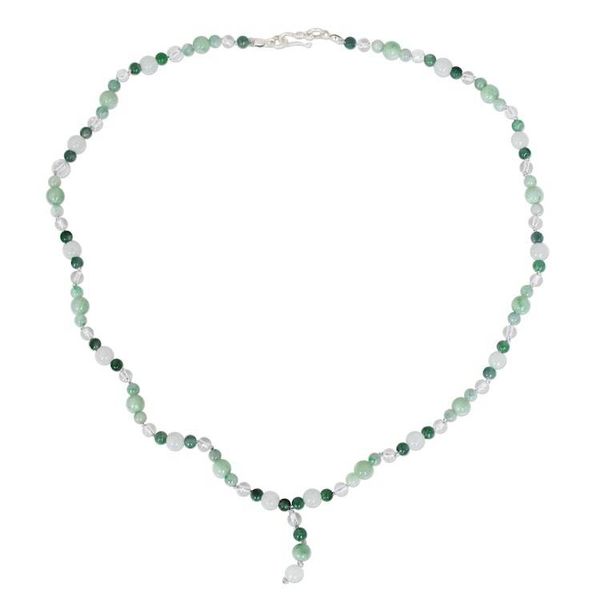 Alternate image for Handcrafted Beaded Jade and Quartz Necklace Natural Beauty