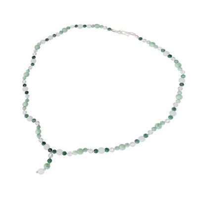 Alternate image for Handcrafted Beaded Jade and Quartz Necklace Natural Beauty