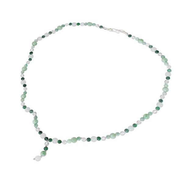 Alternate image for Handcrafted Beaded Jade and Quartz Necklace Natural Beauty