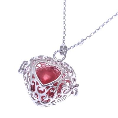 Alternate image for Ringing Sterling Silver Heart Motif Pendant Necklace Ringing Heart