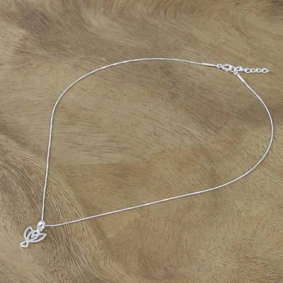 Alternate image for Sterling Silver Bird Pendant Necklace from Thailand Gleaming Bird