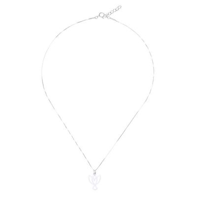 Alternate image for Sterling Silver Bird Pendant Necklace from Thailand Gleaming Bird