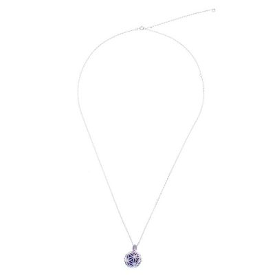 Alternate image for Ringing Bell Sterling Silver Pendant Necklace in Blue Winter Orb
