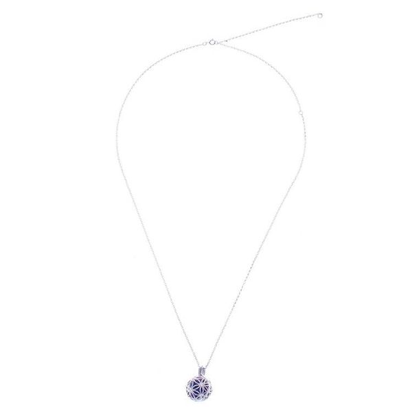 Alternate image for Ringing Bell Sterling Silver Pendant Necklace in Blue Winter Orb