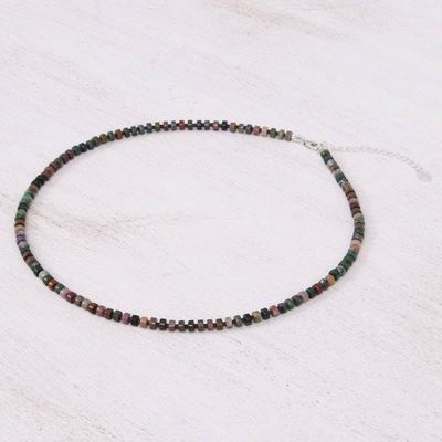 Alternate image for Hand Crafted Jasper and Glass Beaded Necklace Earth Hour
