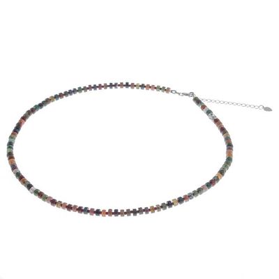 Alternate image for Hand Crafted Jasper and Glass Beaded Necklace Earth Hour