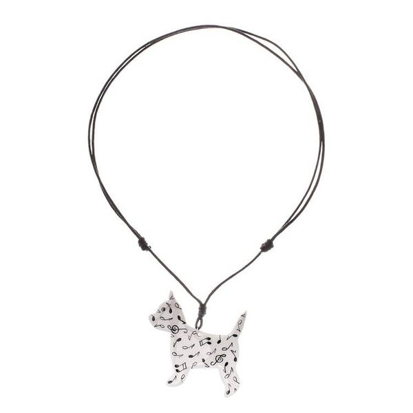 Alternate image for Music-Themed Ceramic Dog Pendant Necklace from Thailand Dog Melody