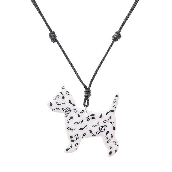 Alternate image for Music-Themed Ceramic Dog Pendant Necklace from Thailand Dog Melody