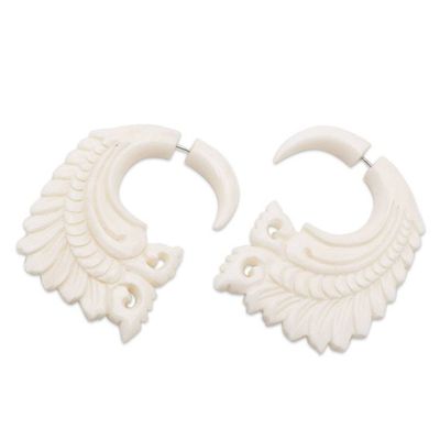 Alternate image for Hand-Carved Wing Drop Earrings from Bali Heaven Wings
