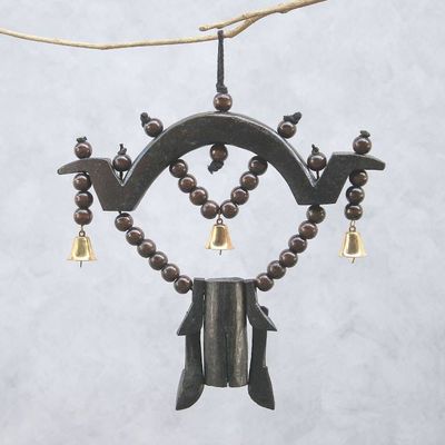 Primary image for Artisan Crafted Raintree Wood Mobile from Thailand Farm Ring