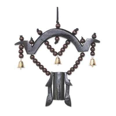 Alternate image for Artisan Crafted Raintree Wood Mobile from Thailand Farm Ring