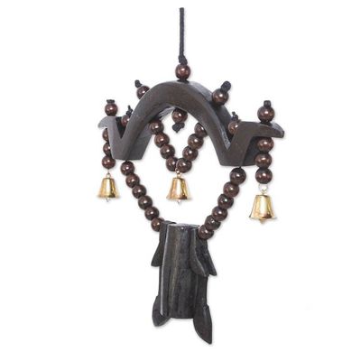 Alternate image for Artisan Crafted Raintree Wood Mobile from Thailand Farm Ring