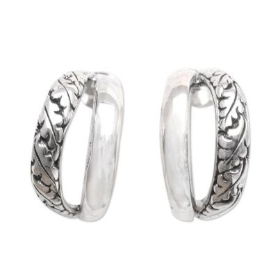 Alternate image for Sterling Silver Leaf-Motif Drop Earrings Leaf Curl