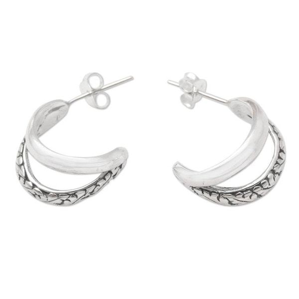 Alternate image for Sterling Silver Leaf-Motif Drop Earrings Leaf Curl