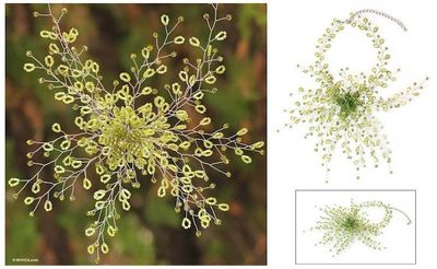 Alternate image for Beaded choker Green Coral Blossom