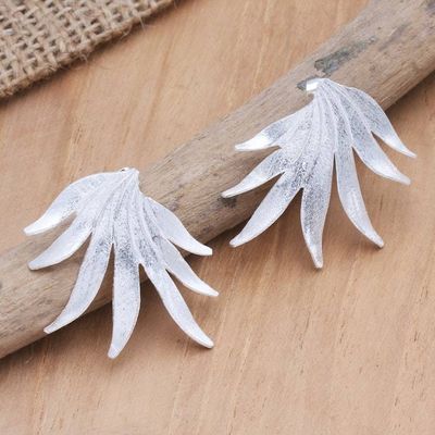Primary image for Hand Crafted Sterling Silver Drop Earrings Snow Grass