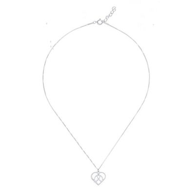 Alternate image for Openwork Sterling Silver Heart Pendant Necklace Intertwined Heart