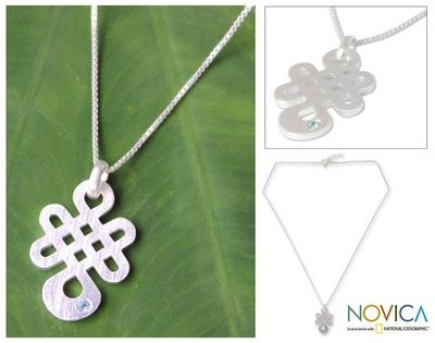 Main image for Blue topaz pendant necklace Lucky Knot