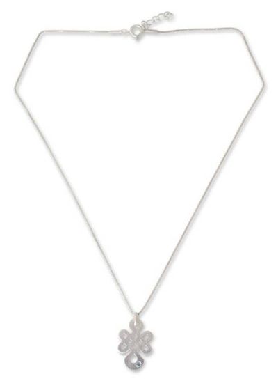 Alternate image for Blue topaz pendant necklace Lucky Knot