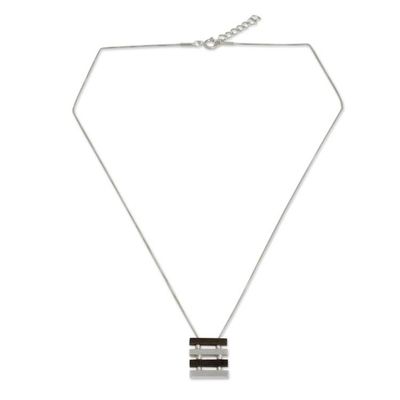 Alternate image for Artisan Crafted Necklace Sterling Silver and Wood Natures Balance