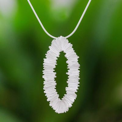 Alternate image for Abstract Sterling Silver Pendant Necklace from Thailand Wavy Ring