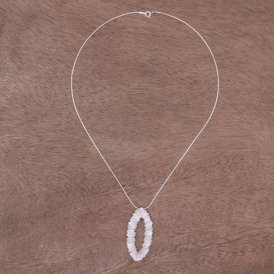 Alternate image for Abstract Sterling Silver Pendant Necklace from Thailand Wavy Ring
