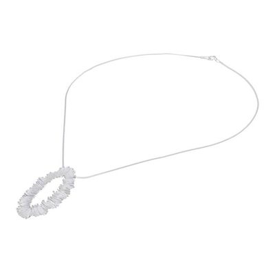 Alternate image for Abstract Sterling Silver Pendant Necklace from Thailand Wavy Ring