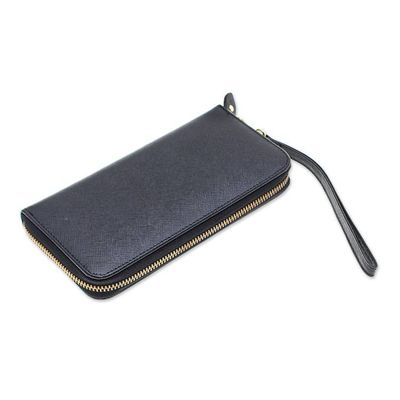 Alternate image for Handcrafted Onyx Leather Wristlet Wallet from Thailand Everyday Onyx