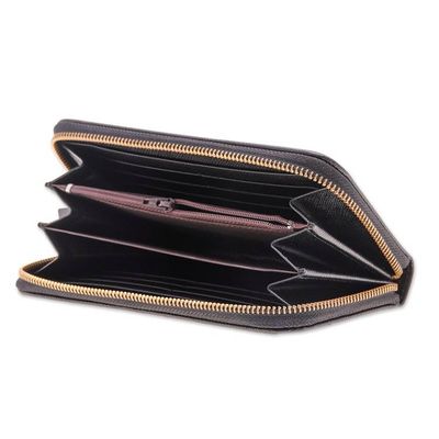 Alternate image for Handcrafted Onyx Leather Wristlet Wallet from Thailand Everyday Onyx