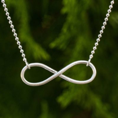 Alternate image for Sterling Silver Infinity Symbol in Artisan Crafted Necklace Pure Infinity