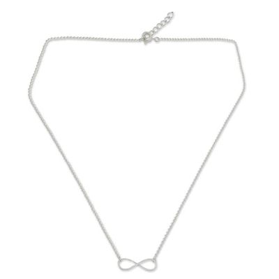 Alternate image for Sterling Silver Infinity Symbol in Artisan Crafted Necklace Pure Infinity