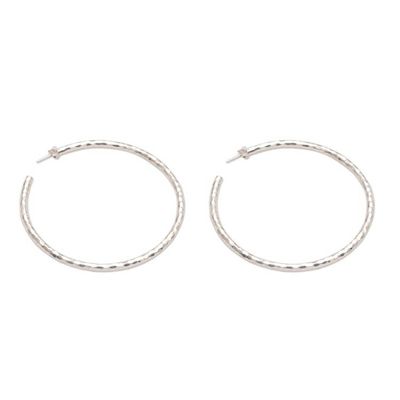 Alternate image for Sterling Silver Hammered Motif Half-Hoop Earrings from Bali Glimmering Memories