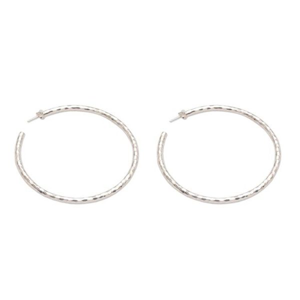Alternate image for Sterling Silver Hammered Motif Half-Hoop Earrings from Bali Glimmering Memories