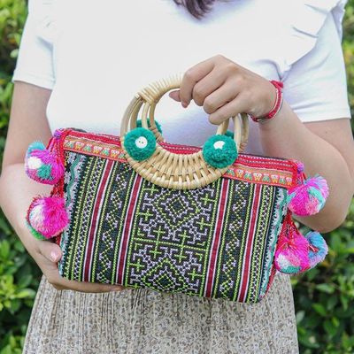 Primary image for Thai Hill Tribe Cotton and Natural Fiber Blend Handle Bag Hill Tribe Beauty