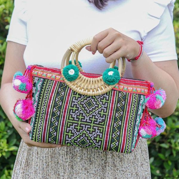 Alternate image for Thai Hill Tribe Cotton and Natural Fiber Blend Handle Bag Hill Tribe Beauty