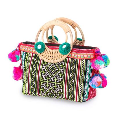 Alternate image for Thai Hill Tribe Cotton and Natural Fiber Blend Handle Bag Hill Tribe Beauty