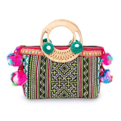 Alternate image for Thai Hill Tribe Cotton and Natural Fiber Blend Handle Bag Hill Tribe Beauty