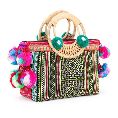 Alternate image for Thai Hill Tribe Cotton and Natural Fiber Blend Handle Bag Hill Tribe Beauty