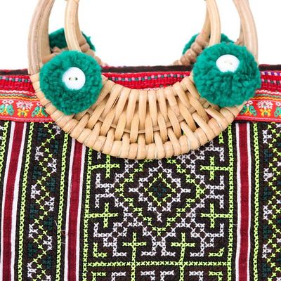 Alternate image for Thai Hill Tribe Cotton and Natural Fiber Blend Handle Bag Hill Tribe Beauty