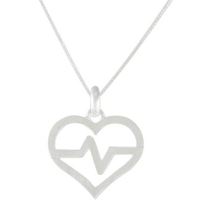 Alternate image for Heart-Shaped Sterling Silver Pendant Necklace from Thailand My Beating Heart