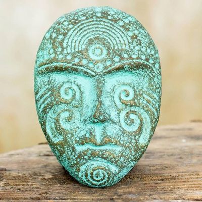 Alternate image for Tribal Style Handmade Recycled Paper Wall Mask from Thailand Face of Tradition I