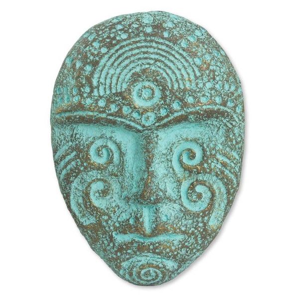 Alternate image for Tribal Style Handmade Recycled Paper Wall Mask from Thailand Face of Tradition I