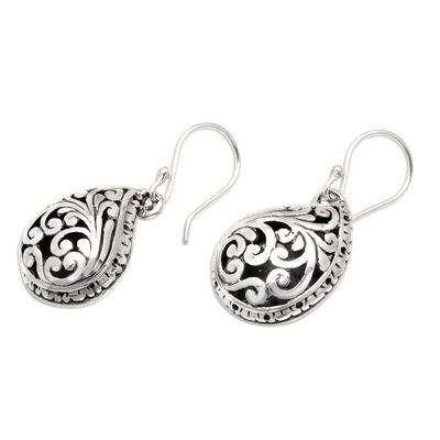 Alternate image for Classic Leafy Sterling Silver Dangle Earrings from Bali Balis Sparkle